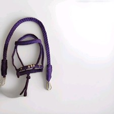 Beautiful Custom Made, hand Woven Rocking Horse Bridle. Made To Measure Purple 