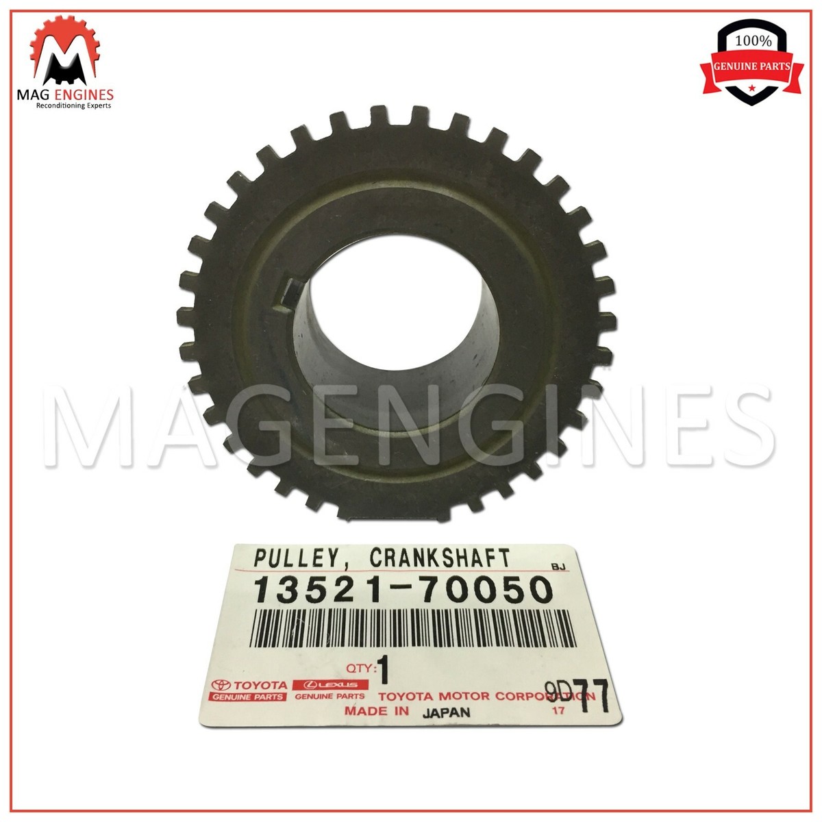 13521-70050 GENUINE OEM PULLEY, CRANKSHAFT TIMING FOR ALTEZZA