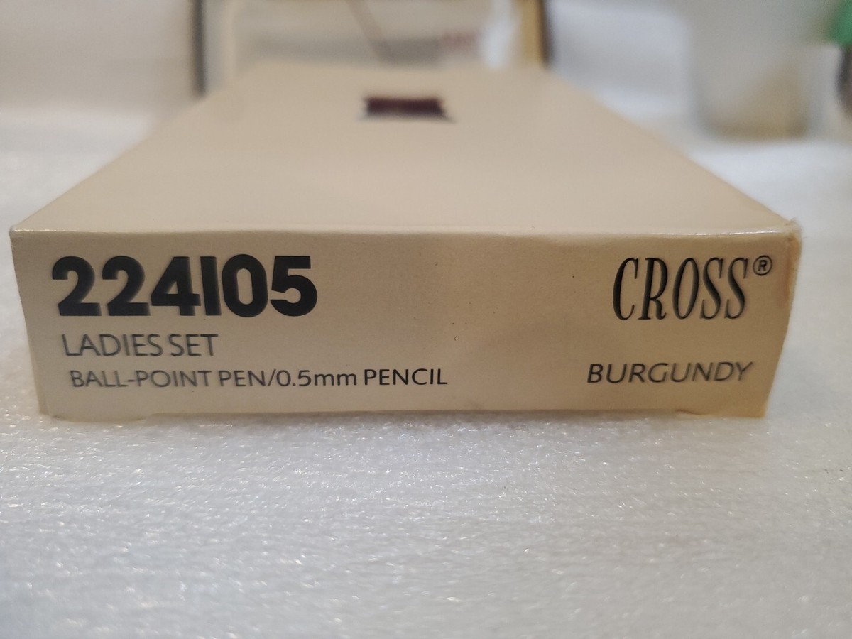 Cross Ladies Ballpoint Pen & 0.5 Pencil Set & BURGUNDY Pouch
