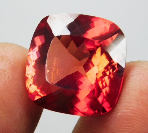 "Certified" 21 Ct Natural Mandarin Orange Garnet Radiant Shape Loose Gemstone - Picture 9 of 11