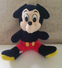 Vintage MICKEY MOUSE Plush Stuffed Toy Doll Walt Disney, Taiwan. 10" sitting