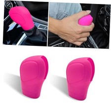 Car Gear Shift Head Cover, Comfortable Handle Handbrake Shifter 2 PCS Pink