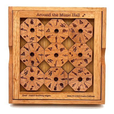 Around the Music Hall Wooden Puzzle | Musician's Brain Teaser