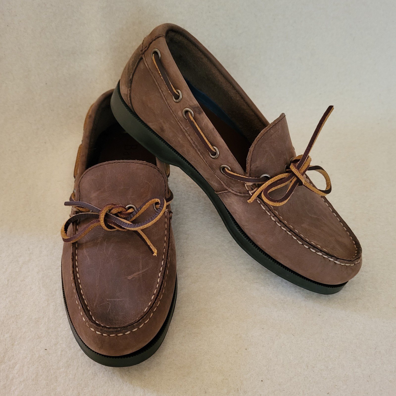 Bass Leather Loafers Men's Size 7 Brown Slip-on Boat Shoes