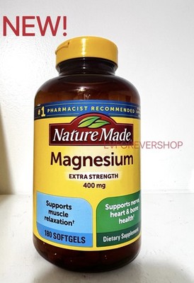 Nature Made Extra Strength Magnesium 400 mg 180 Liquid Softgels 