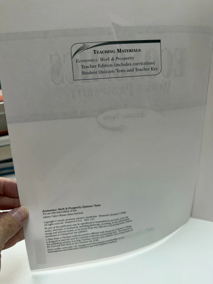 Abeka Economics Student Test and Quiz Book NEW CLEAN - Image 2 of 2