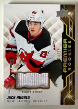 2020 Upper Deck Premier Hockey Jack Hughes Fight Strap 04/15