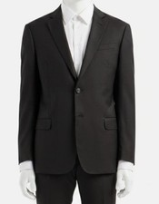 Emporio Armani Men's Black Wool Solid G-Line Super 130s Suit Jacket Size 52R