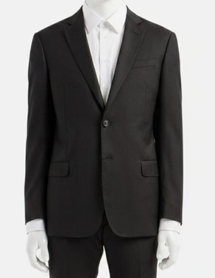 Emporio Armani Men's Black Wool Solid G-Line Super 130s Suit Jacket Size 52R