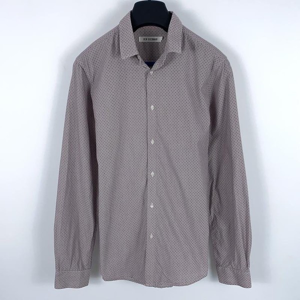 Men Ben Sherman Shirt Burgundy Cotton 38 / M / 46 #5RE5
