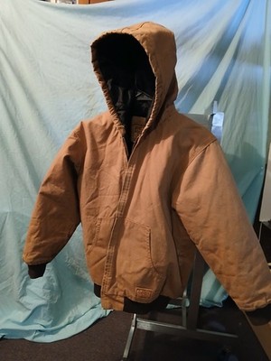 C.E. Schmidt Workwear Youth Brown 14-16 Coat Jacket Quilted Lining . Zip Up
