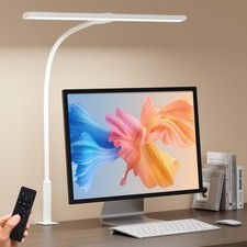 LED Desk Lamp with Clamp Eye-Caring Adjustable Brightness 3 Lighting Modes To...