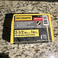 Deckmate Star Drive Coated Screws 1 Lb Tan 2-1/2in 1LB With Bit Included Sealed