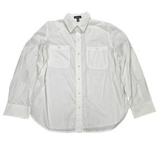 VTG Lauren Ralph Lauren Button Down Shirt Women's Size XL White Roll Tab Sleeve