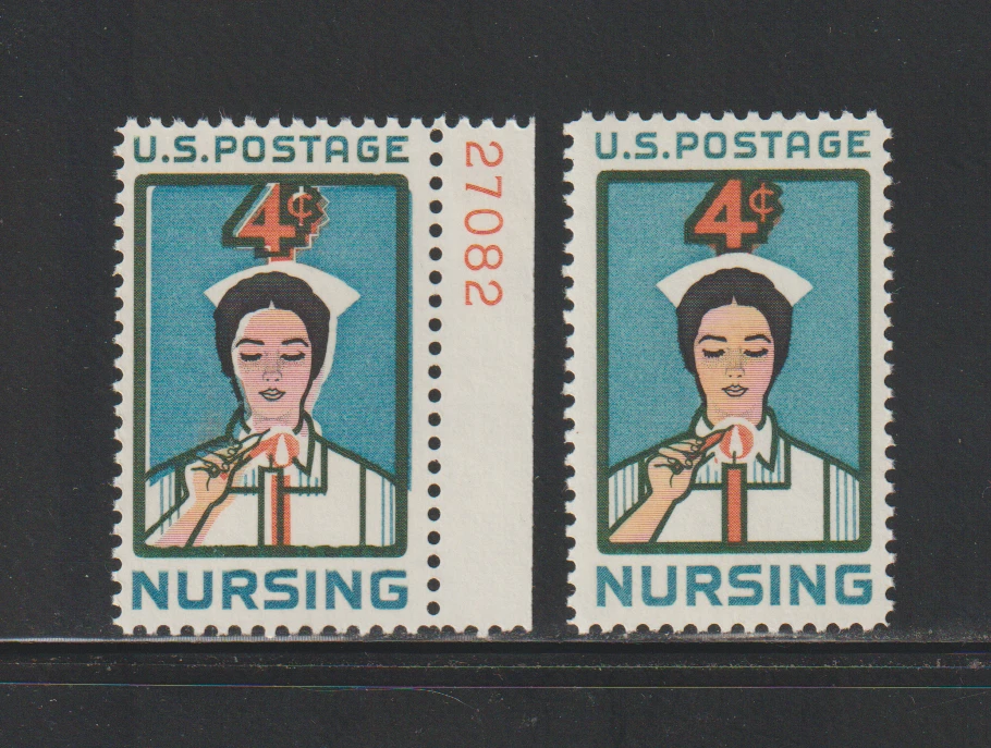 US EFO ERROR Stamps #1190 Nursing: Multi Color Shift & normal! MH - Image 2 of 3