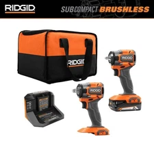 18V Subcompact Brushless Cordless 2-Tool Combo Impact Wrench Kit with 2.0 Ah B