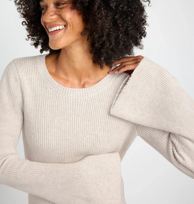 NWOT SPLENDID SMALL S CREAM CASHBLEND FARAH PEARL SWEATER SHIRT SOFT ELEGANT