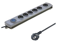 50199-QOL1 50199 Steckdosenleiste: Absichernd Buchsen: 6 230VAC 10A grau 5m QOLT