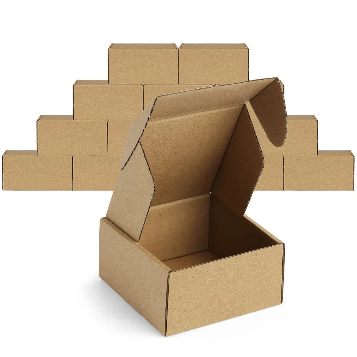 12Pack 4x4x2 Small Shipping Boxes - Brown Corrugated Cardboard Mailer Boxes f... - Picture 1 of 8