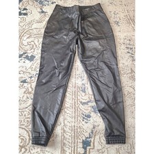 Spanx Faux Leather Jogger Pants Noir Black Women Size XL Stretch Pull On