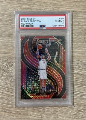 2024 PANINI SELECT RED MOJO #197 BUB CARRINGTON 20/20 PSA 10 POP  1 Bookend!