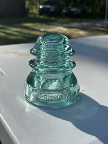 Incredible Icy Blue Vintage Whitall Tatum Co No 1 Glass Insulator. Great Cond. - Picture 4 of 12