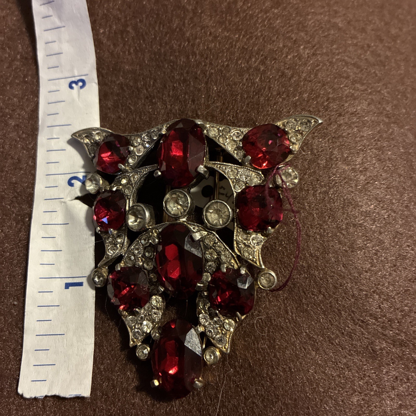 Vintage Eisenberb Original Ruby Red Rhinestone Br… - image 7