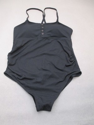 NWT Summer Mae Size L Womens Black Lined Wireless One Piece Swimming Suit 6H