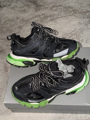 BALENCIAGA Track スニーカー ブラック グリーン Balenciaga Track Black Green Lace Up Low Top Men's Athletic