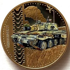 GUERNSEY 50 PENCE 2016 PROOF, Gold (.999) plated, TANK - CHALLENGER 2