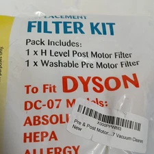 Dyson DC-07 Replacement Filter Kit Washable Pre & Hepa Post Brand New Qualtex 