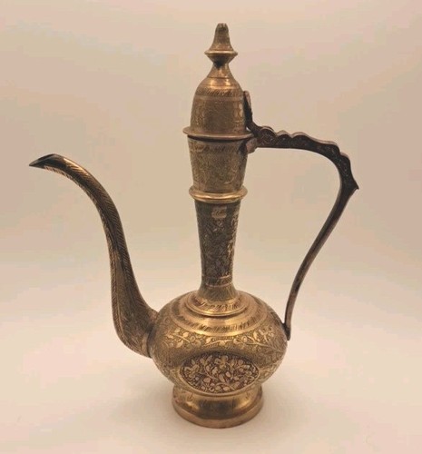Antike Dallah Messing Kaffee Tee Kanne Naher Osten 8,5" Jeanie Lampenstil - Bild 2 von 21