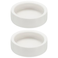 Reptile Food Bowl Worm Water Dish Ceramic Pet Bowl Small 3" White 2 Pack