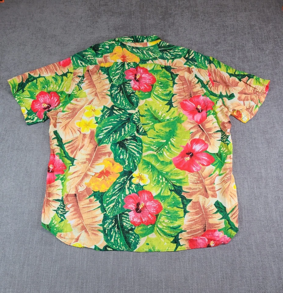 Camisa Hawaiana De Colección Jams World Hombres XL Floral Colorida Vacaciones Resort Acuarela Foto 3 de 4
