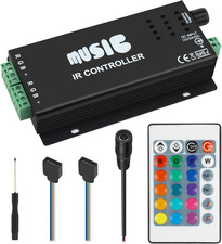RGB 4-PIN LED Controller, DC12-24V LED Light Strips Controller, 24-Keys IR Wirel