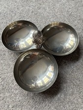 Vintage French Metal Serving Dish Cristofle Style 3 Bowls