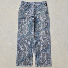 80s Carhartt Double Knee Camo Pants 36X32 Mossy Oak Tree USA Made Vintage WU345