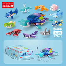 10 Toys In One! Animal Building Block Set – Build Lobster, Dolphin and Shark!