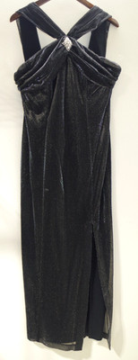 E5 NWOT Only You Evening Collection Black Silver Metallic Party Dress 13/14 USA