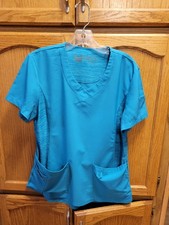 Teal Blue Scrub Top By Urbane Performance Sz Md. Fits Small See Measurements