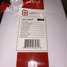 CAT6 1000FT UTP CABLE SOLID 23 AWG LAN NETWORK ETHERNET BULK WIRE 550MHz BLACK