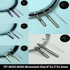 Silver Watch Hands For Nh35 Nh36 Movement Bgw9 Blue Lume Brushed Style Silver Watch Hands For Nh35 Nh36 Movement Bgw9 Blue Lume Brushed Style