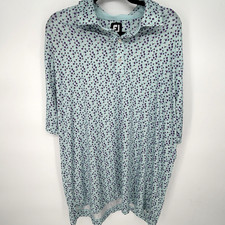 FootJoy Golf Polo Shirt Men's XL Floral AOP Performance Self Collar EUC
