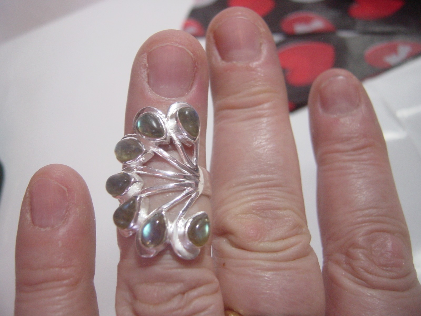 MASSIVE SOLID SILVER SUPERB GENUINE LABRADORITE L… - image 12