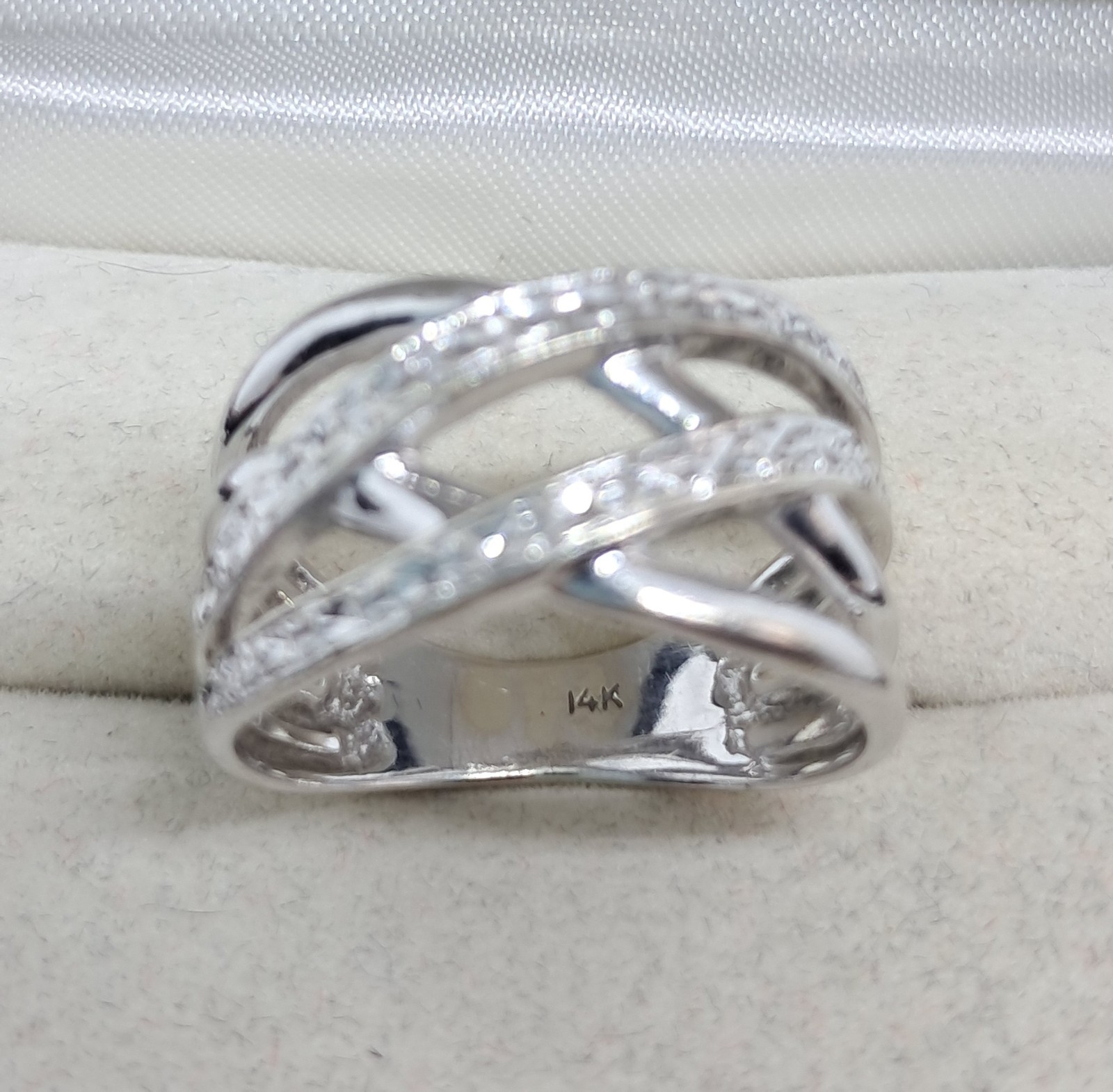 SIGNED MICHAEL ANTHONY SOLID 14K WHITE GOLD 4 STR… - image 8
