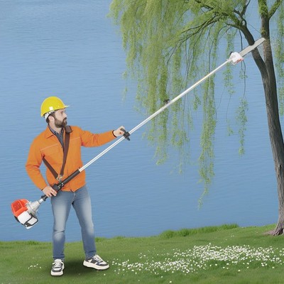 2 Stroke Chainsaw Pole Saw Pruner Pruning Saw Gas Powered Tree Trimmer 52CC
