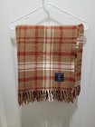 Faribault Woolen Mill Virgin Wool Multicolor Plaid Stadium Blanket 54"x56" Throw