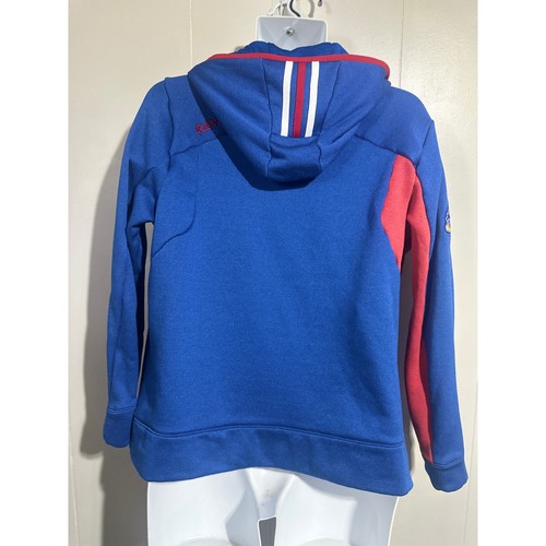KU Adidas pull over hooded pullover 1/4 zip Sweatshirt size XL embroidered - Picture 2 of 10