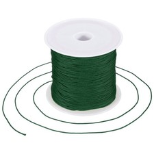 0.6mm Nylon String for Bracelets, 44 Yards Nylon Beading Thread Dark Green 