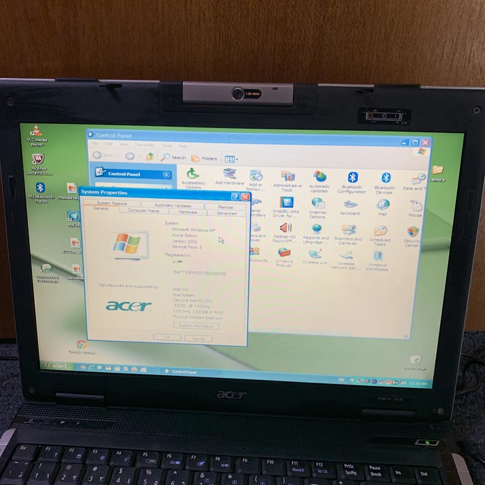 Acer Aspire 14.1" Laptop 5570 Intel Dual Core 1.6Ghz 120GB DVD Writer WinXP 1GB - Image 2 of 4